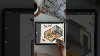 Small apartment interior design using #procreate #interiordesign #homeinspo