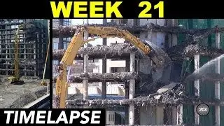 Demolition timelapse: Week 21: Demolition excavators in full view