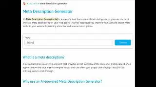 Meta Description Generator - Free SEO tool