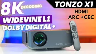 Best Budget FHD 3D Projector In India 2023 ⚡ 8K Decoding ⚡HDMI ARC + CEC⚡ Tonzo X1 Review 🔥
