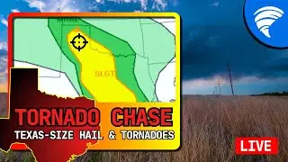 LIVE Texas Panhandle storm chase - gorilla hail &tornado potential
