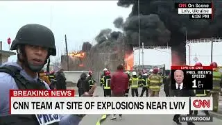 A report by CNN correspondent Don Lemon from the Lviv oil depot that was destroyed today.