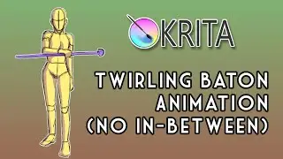 Krita: Twirling Baton Animation (no in-between)