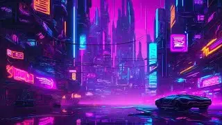 Cyberpunk Theme, Futuristic Neon City Dreams Screensaver (Copyright Free) - Colorful Relaxing Art
