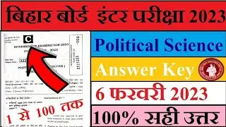 Political Science Answer Key 2023 II 12th Political Science Answer Key 2023 II 6 Feb Polity Answer