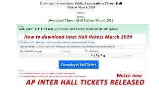 AP Inter Hall Tickets Released March 2024 | 