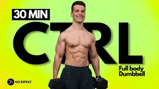 30 min Full Body Dumbbell Workout | Combination Movements + ABS  | No Repeat Follow Along