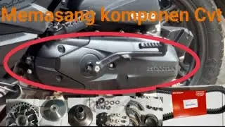 Memasang Cvt Honda Beat || transmisi otomatis/Pully/Rumah Roller/V-Belt/kampas kopling ganda auto