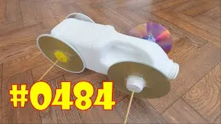 Put a rubber band on it 0484 rubber powered milk carton car