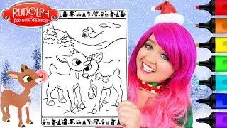 Coloring Rudolph Red Nosed Reindeer & Clarice Coloring Page Prismacolor Markers | KiMMi THE CLOWN
