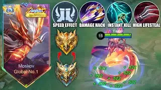 MOSKOV BEST GUIDE TO GET MAX LIFESTEAL & DAMAGE HACK!! (try this build and emblem) - MLBB