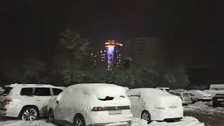 Бориши барф 30сантиметр дар як руз дар Душанбе