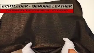 Echtleder geprägt, Textiloptik gold schwarz | Real leather embossed, textile look gold-black