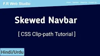 How  to create skewed navbar in Hindi/Urdu | Clip-path Tutorial