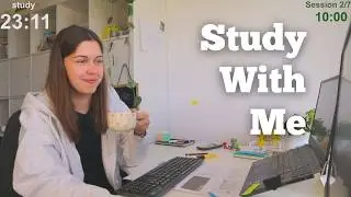 LIVE 8 HOURS Study With Me (60 min study + 10 break)