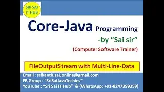 156. FileOutputStream with Multi-Line-Data || Input-Stream and Output-Stream in Java || IO-Streams