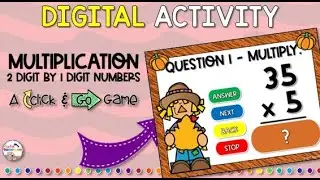 2 digit by 1 Digit Fall Multiplication Game Preview