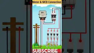 meter and mcb connection || meter connection single phase || #shortsfeed #meter #electrician #viral