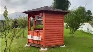 Деревянная беседка для дачи.  Красивая Беседка из дерева.