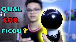 PINTEI UMA LÂMPADA COM TINTA SPRAY E OLHA NO QUE DEU!!