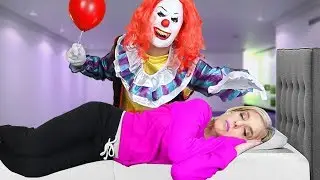 Creepy IT CLOWN Prank on Wife while She is Sleeping!  **BAD IDEA** | Matt and Rebecca