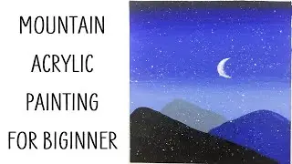 Mountain acrylic painting | Easy acrylic painting for beginners step by step #25