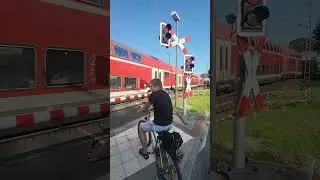 Поезд на переезде в Германии #deutschland #zug #поезд