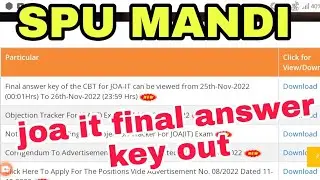 SPU MANDI JOA IT FINAL ANSWER KEY|spu joa it final answer key|how to check spu joa it answer key