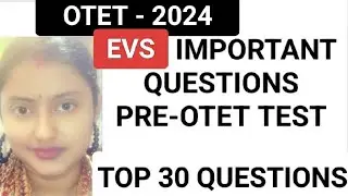 OTET - 2024 /IMPORTANT QUESTIONS/ ENVIRONMENTAL STUDIES / EVS /PRE-OTET #otet #bseodisha #otetclass