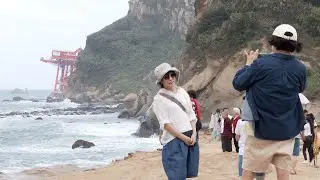 Chinesisches Schiffswrack als Touristenattraktion in Taiwan