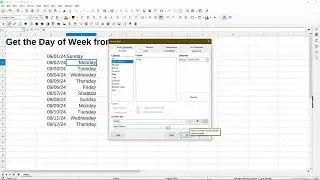 Get Day of the Week from Date in LibreOffice Calc