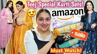 Amazon Teej Special Kurti Sets 😍 | Amazon Kurta sets haul | Amazon Suits haul #amazon