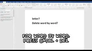 Delete Letters and Words in MS WORD