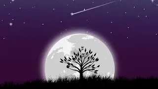 Night Sky Landscape Vector illustration | Speed artwork