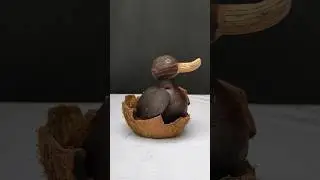 Transforming Waste Coconut Shells Into Creative Duck Craft #shorts #creative #coconutshellcraft #diy