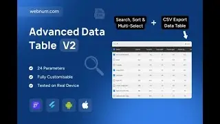 FlutterFlow Advanced Data Table Widget 📊 Search 🔎 Sort ↕️ CSV Export 📤 