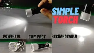 How to make a Mini Torch||DIY Powerful Rechargeable Flashlight||Malayalam||Tech Mooppan
