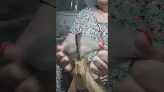 Как вытянуть ленту из пуха  #козий_пух #пух