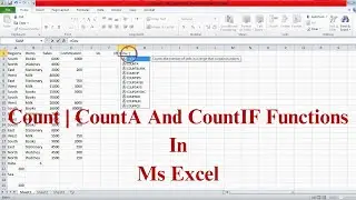 Count - CountA And CountIF Functions In Ms Excel