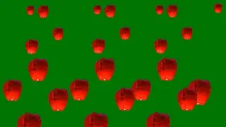 Flying Sky Lanterns | Fire Balloon Green Screen | Diwali Fire Balloon