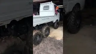 Kei truck 6x6 first test drive!  Full video on our main channel.  #grindhardplumbingco #sentandbent