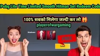 pubg lite redeem code today ☺️ pubg lite smooth Hitman set redeem code today 😍