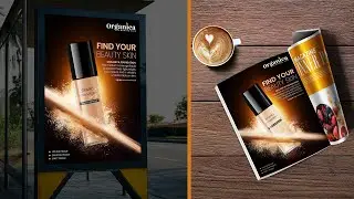 Cosmetic poster design in Photoshop, Creative poster design in photoshop, advertising poster design,