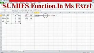 SUMIFS Function In Ms Excel