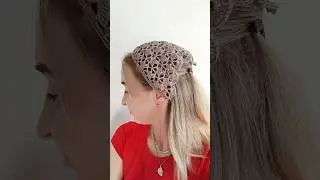Вязаная косынка крючком || ручная работа || стильный аксессуар лета 2024 || пляжная косынка