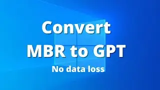 How to Convert from MBR to GPT without data loss and no additional software