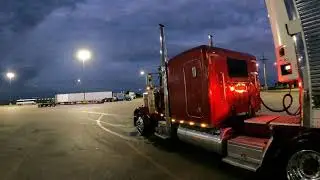 Night Driving down some dark roads up to Wisconsin | Peterbilt 379 with Stainless Spread.