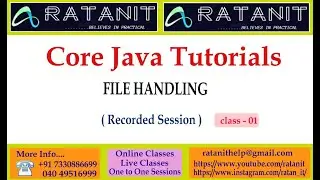 Core Java Tutorials || File Handling || by Mr. Ratan || class-01