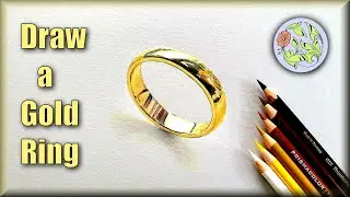 Draw a hyper realistic gold ring - use these pens