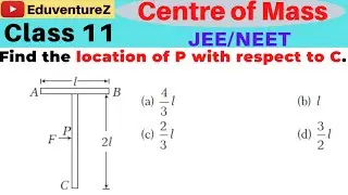 A T-shaped object with dimensions as shown in the figure, is lying on a smooth floor. A force F is a